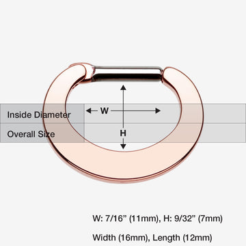 Detail View 1 of Rose Gold Basic Steel Loop Septum Clicker-Rose Gold